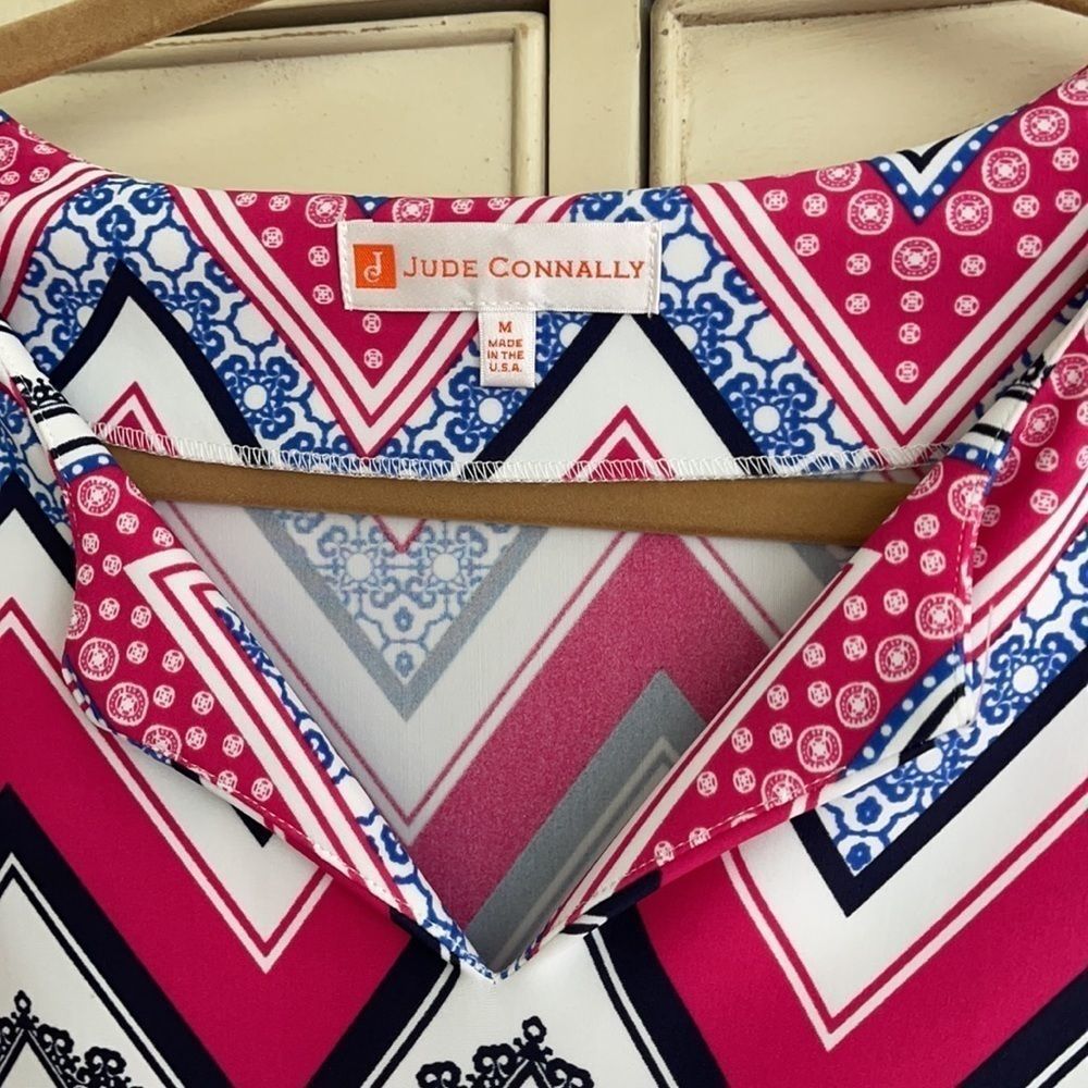 Jude Connally Chevron Print Dress size M - Picture 2 of 7